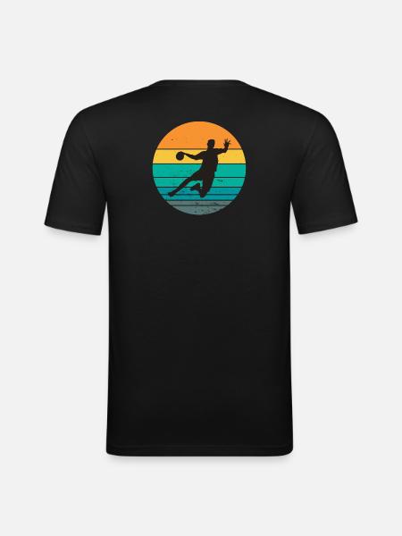 handball, handball fan, playing handball - Men's Slim Fit T-Shirt - black