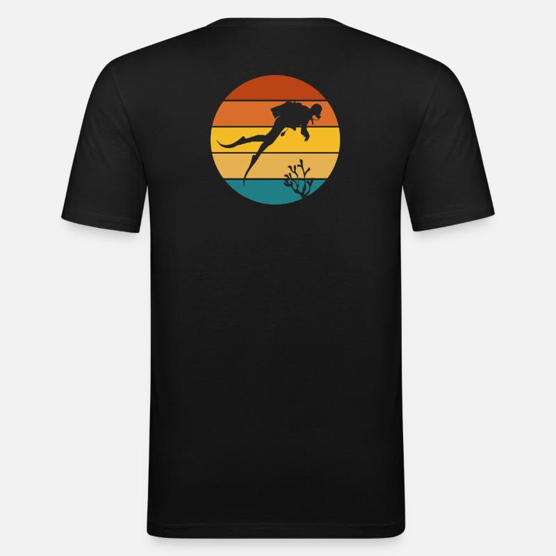 Tauchen, Tauchen - Männer Slim Fit T-Shirt - Schwarz