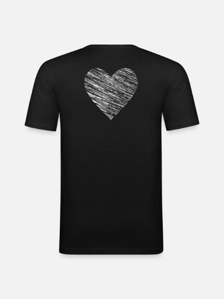 Heart I Love Symbol Friendship Gift - Men's Slim Fit T-Shirt - black