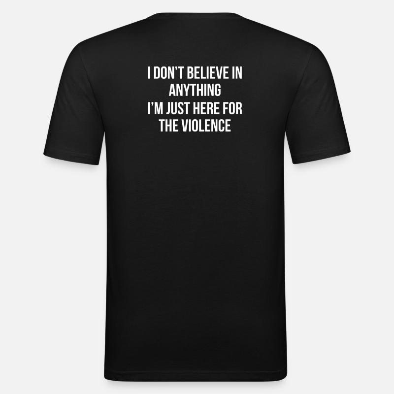 Schwarzweiß Textstatement  - Männer Slim Fit T-Shirt - Schwarz