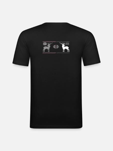 Christmas, Reindeer - Men's Slim Fit T-Shirt - black