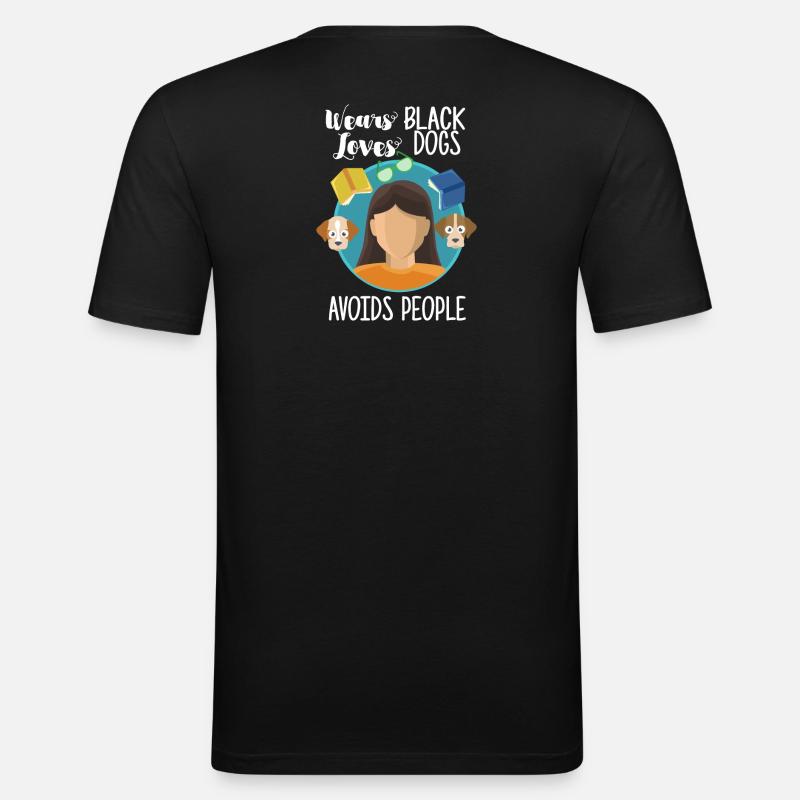 Introvertiert - Männer Slim Fit T-Shirt - Schwarz