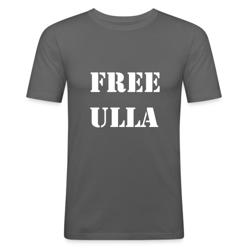 Free Ulla - Vit Text - Slim Fit T-shirt herr