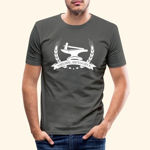Smedöl Brygghus Logga Vit - Slim Fit T-shirt herr