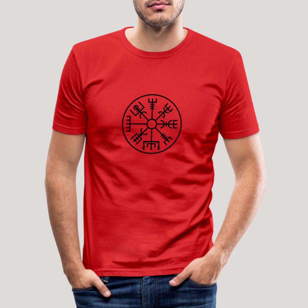 Vegvisir Kreis - Männer Slim Fit T-Shirt Rot