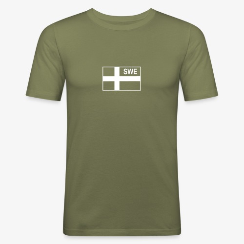 Svensk taktisk flagga (Negativ) - Sverige - Slim Fit T-shirt herr