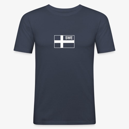 Svensk taktisk flagga (Negativ) - Sverige - Slim Fit T-shirt herr