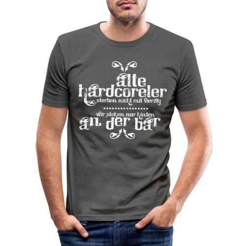 Hardcoreler sterben nicht mit 40 (white) - Männer Slim Fit T-Shirt