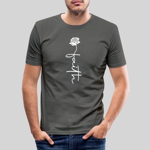 Faith Rose - Glaube ist eine Pflanze Rose - Männer Slim Fit T-Shirt
