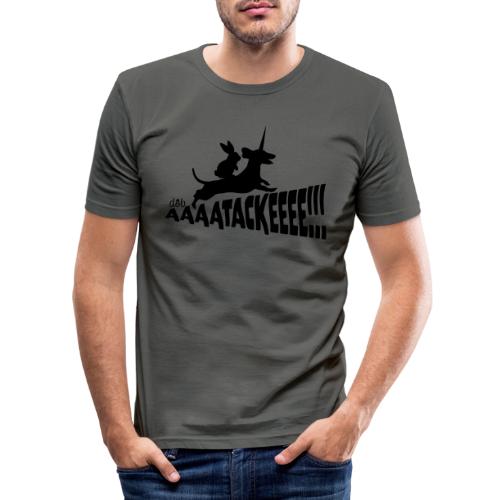 AAAATACKEEEE! (Motivfarbe individualisierbar) - Männer Slim Fit T-Shirt