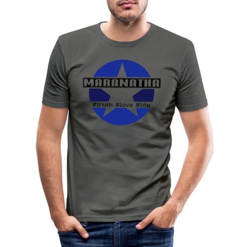 maranatha blau-braun - Männer Slim Fit T-Shirt