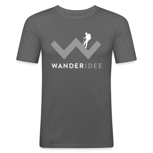 wanderidee Logo negativ sw - Männer Slim Fit T-Shirt