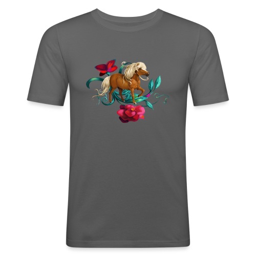 Camellia pony - Herre Slim Fit T-Shirt