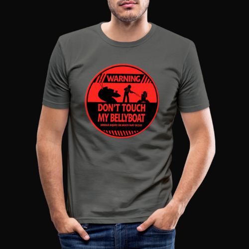 Bellyboat waarschuwing - Mannen slim fit T-shirt