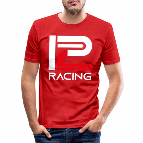 P2 white red - Männer Slim Fit T-Shirt