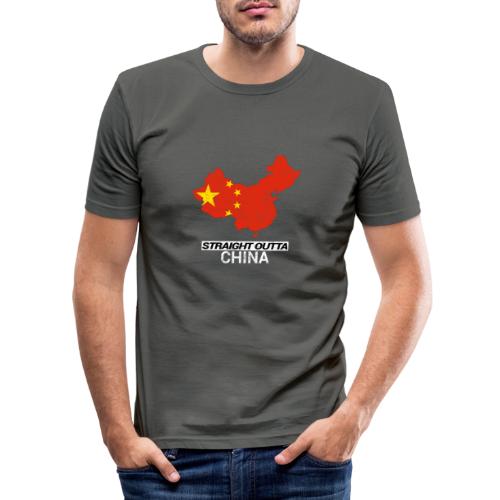 Straight Outta China country map - Men's Slim Fit T-Shirt