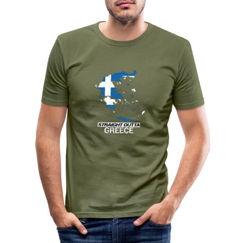 Straight Outta Greece country map - Men's Slim Fit T-Shirt
