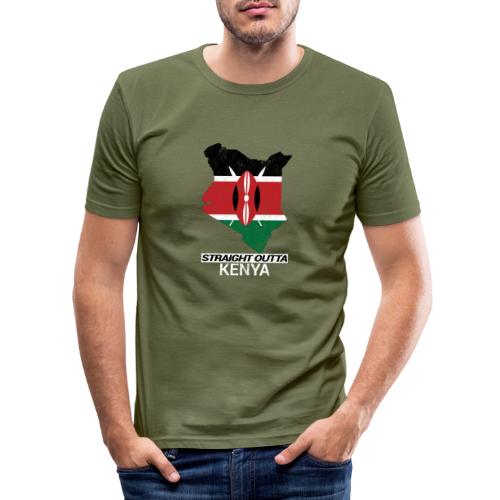 Straight Outta Kenya country map & flag - Men's Slim Fit T-Shirt