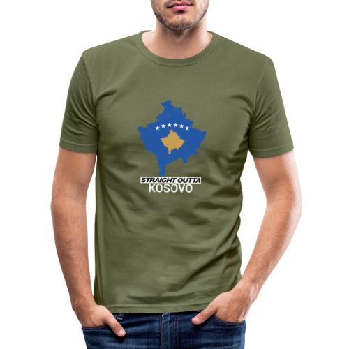Straight Outta Kosovo country map - Men's Slim Fit T-Shirt