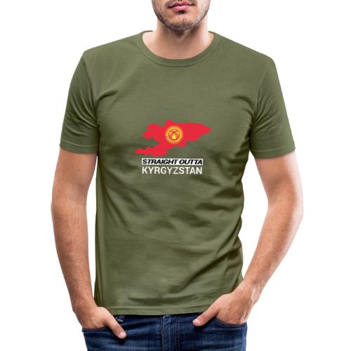 Straight Outta Kyrgyzstan country map - Men's Slim Fit T-Shirt