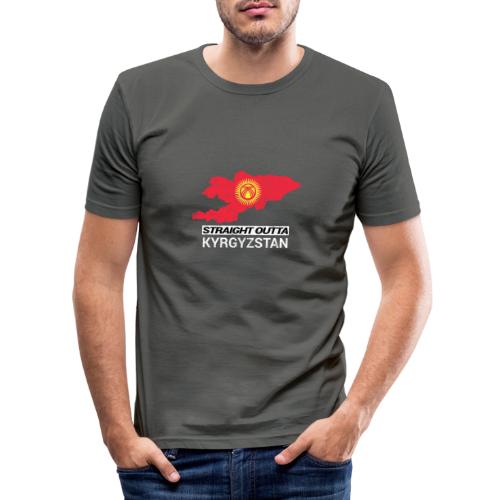 Straight Outta Kyrgyzstan country map - Men's Slim Fit T-Shirt