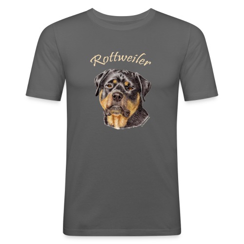 Rottweiler med rasnamn - Slim Fit T-shirt herr