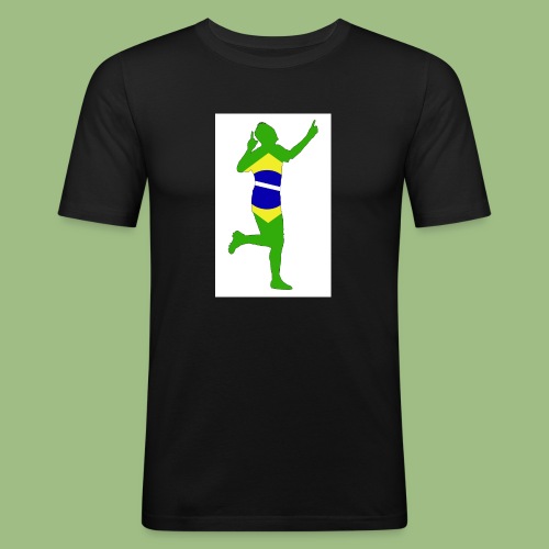 Neymár Brazil - Slim Fit T-shirt herr