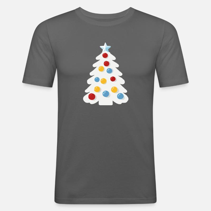 Verschneiter Weihnachtsbaum - Männer Slim Fit T-Shirt - Graphite