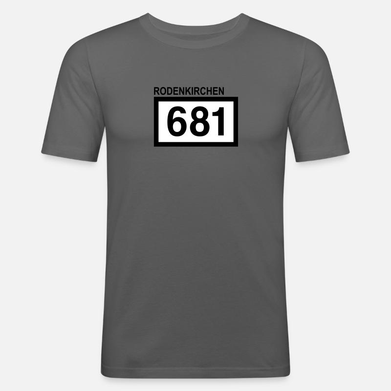 Rheinkilometer Rodenkirchen - Männer Slim Fit T-Shirt - Graphite