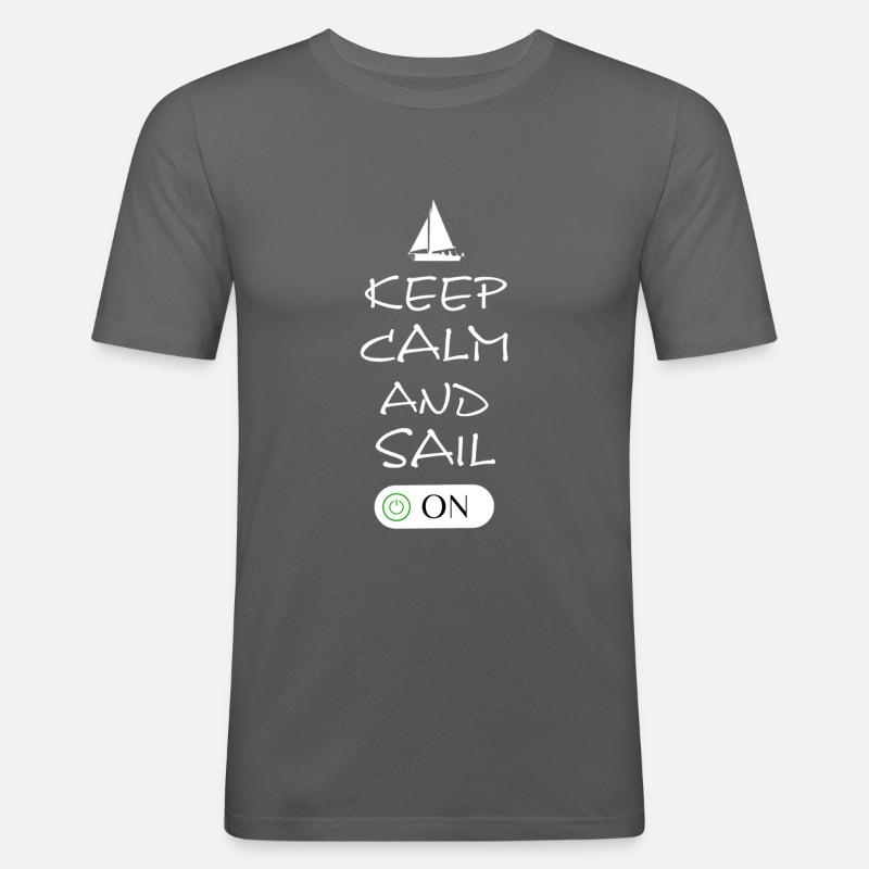 sailing keep calm - Männer Slim Fit T-Shirt - Graphite