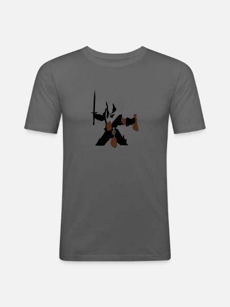 Schwertkämpfer - Männer Slim Fit T-Shirt - Graphite
