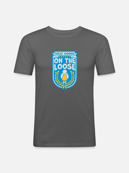 goose on the loose - Men's Slim Fit T-Shirt - graphite grey