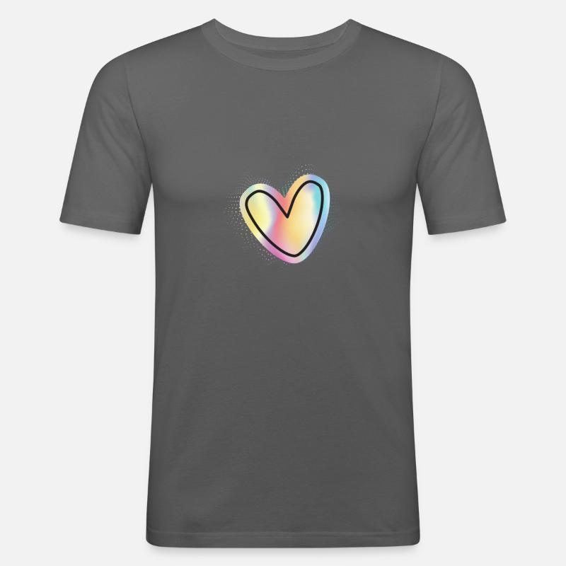 Cuore - Maglietta aderente da uomo - grigio grafite