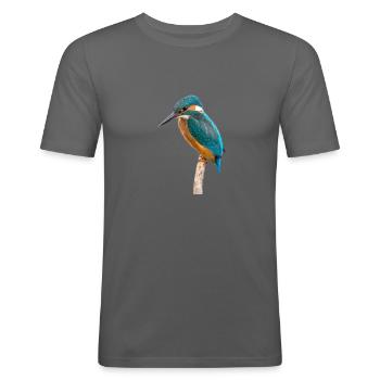 Kingfisher - Kingfisher - Men's Slim Fit T-Shirt - graphite grey - Front - Nik (191cm)