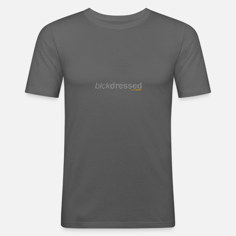 blckdressed text in text design - Men's Slim Fit T-Shirt - graphite grey