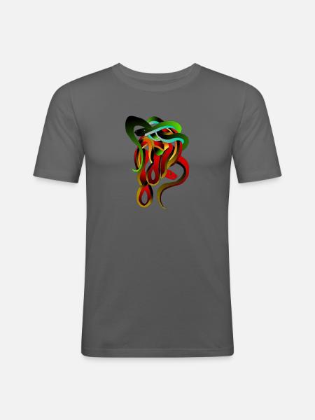 Snakes - Männer Slim Fit T-Shirt - Graphite