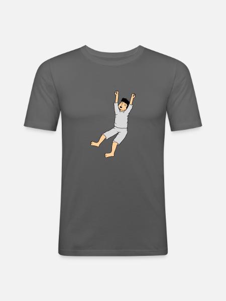 Man in pajamas - Men's Slim Fit T-Shirt - graphite grey