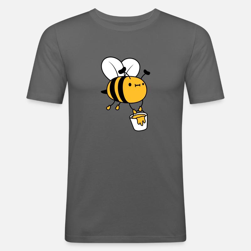 Honig Eimer Biene - Männer Slim Fit T-Shirt - Graphite