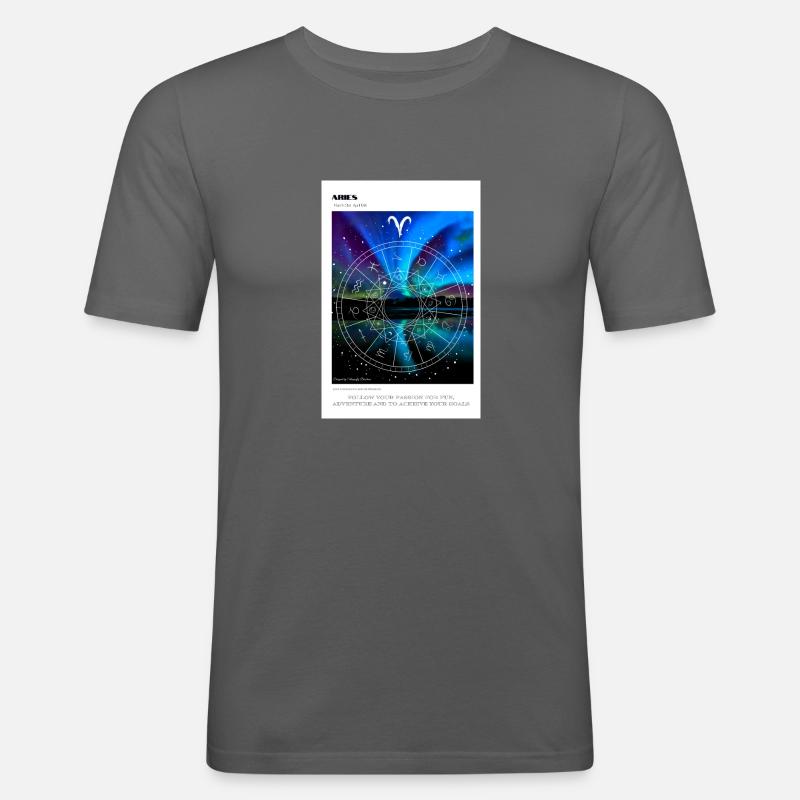 Sternzeichen Astrologie - Widder - Männer Slim Fit T-Shirt - Graphite
