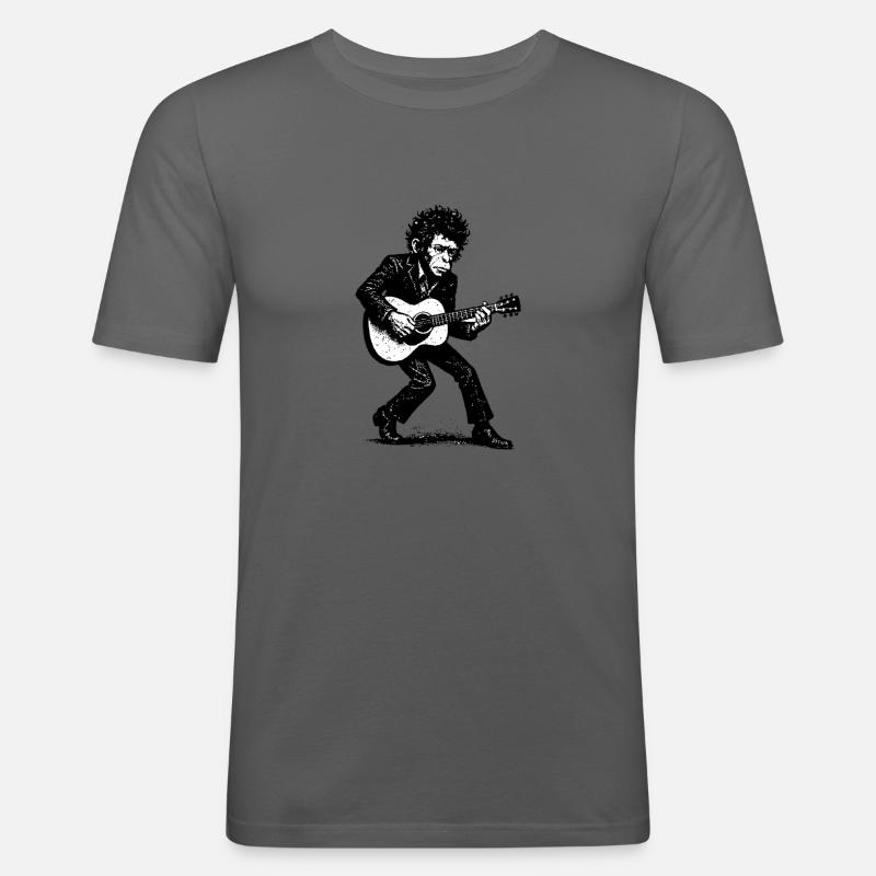 Auteur-compositeur-interprète | Le Singe Danseur - T-shirt près du corps Homme - gris graphite