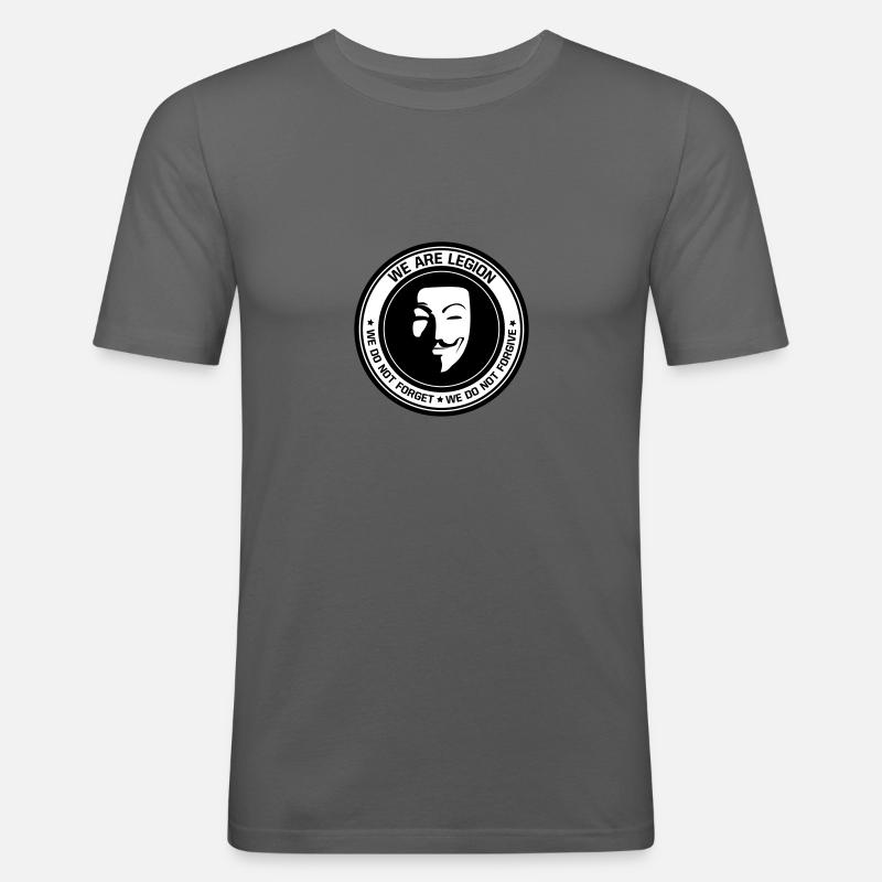 Anonymous - we are legion - Männer Slim Fit T-Shirt - Graphite