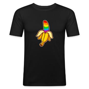 LGBT Rainbow Gay Heart Homosexuality - Men's Slim Fit T-Shirt - black - Front - Nik (191cm)