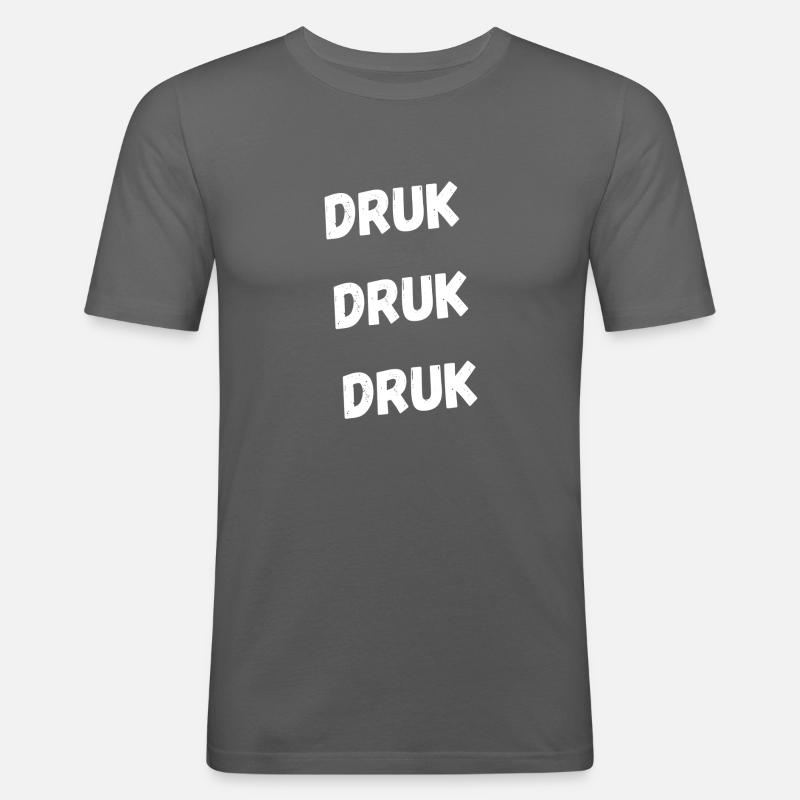 Impression pression, T-shirts en dialecte - T-shirt près du corps Homme - gris graphite