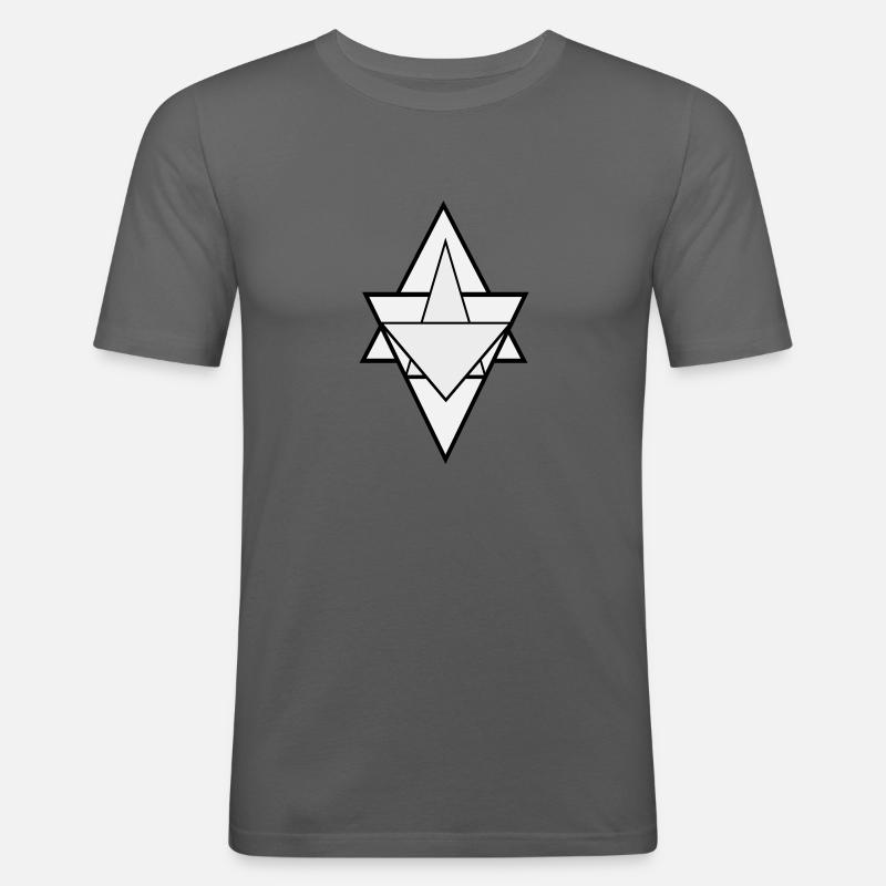 Dreieck Ilusion - Männer Slim Fit T-Shirt - Graphite