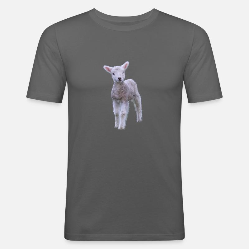 cute lamb - süßes Lamm - Männer Slim Fit T-Shirt - Graphite