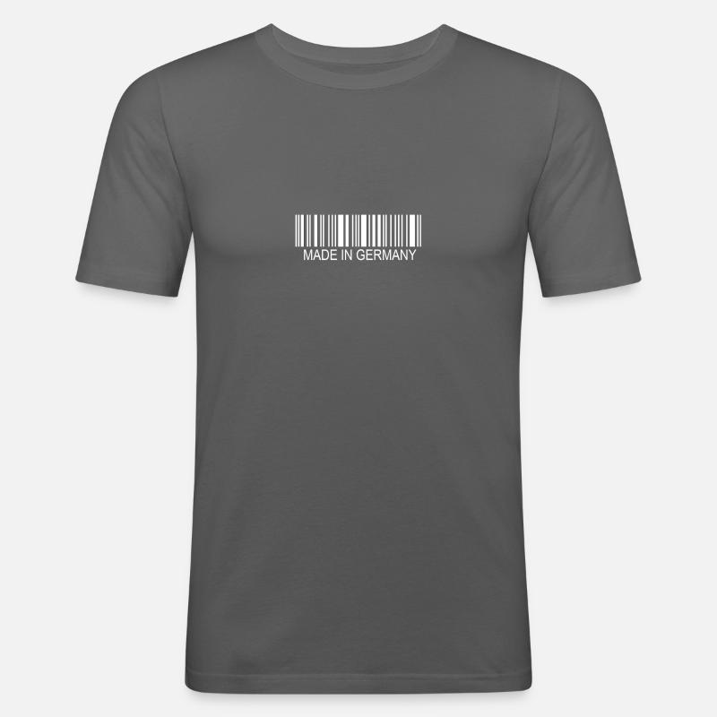 Made In Germany Code-barres - T-shirt près du corps Homme - gris graphite