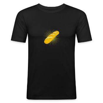 Baguette - T-shirt près du corps Homme - noir - Devant - Nik (191cm)