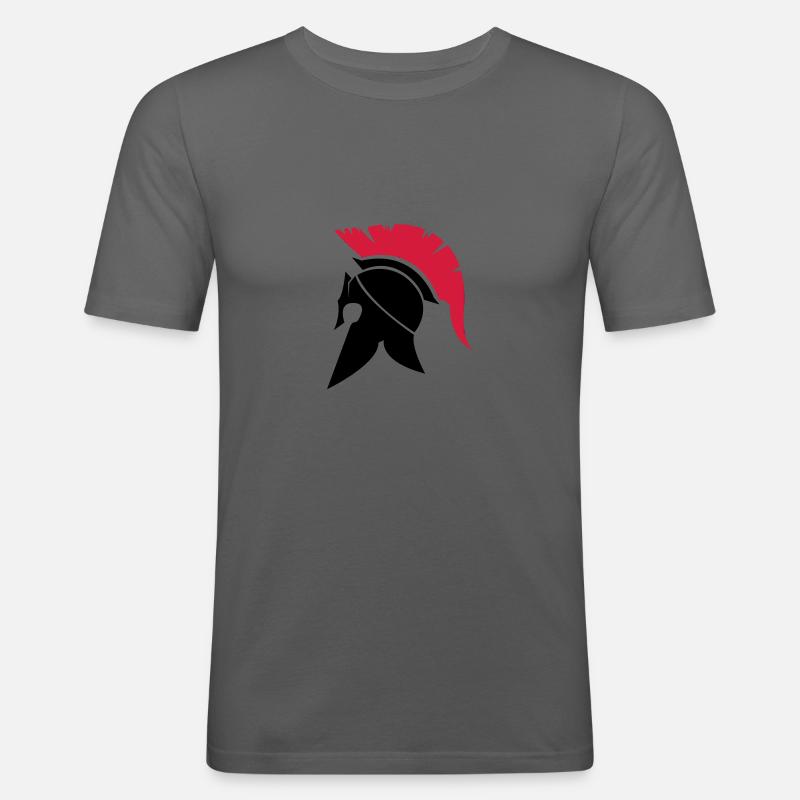 sparta warrior - Männer Slim Fit T-Shirt - Graphite