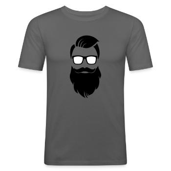 Hipster beard - Men's Slim Fit T-Shirt - graphite grey - Front - Nik (191cm)