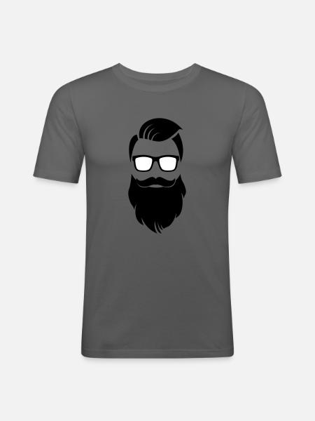 Hipster beard - Men's Slim Fit T-Shirt - graphite grey